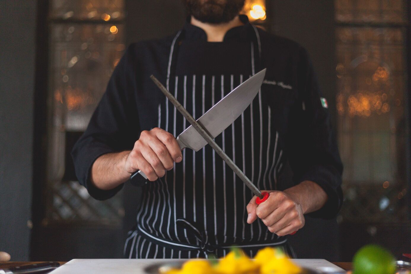 Professional kitchen knife sharpening